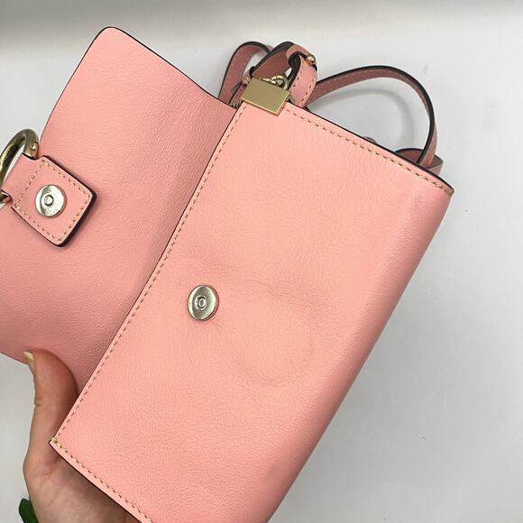 Chloe Blush Mini Faye Wallet Chain Leather Crossbody Bag Purse Chloé Micro WOC - Picture 11 of 12